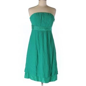 Anthropologie Moulinette Soeurs green silk strapless dress 2